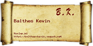 Balthes Kevin névjegykártya