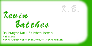 kevin balthes business card